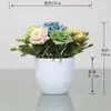 Decoración de Planta Verde Artificial Planta Pequeña en Maceta Flor de Plástico Flor Falsa Juego de Arreglo de Flores Artificiales Decoración de Bonsái Arreglo de Flores para el Hogar Planta en Maceta