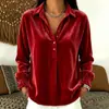 2026 Transfronterizo Europeo y Americano Amazon Botón Suelto Camisa Casual Terciopelo Coreano - Camiseta de Manga Larga con Cuello POLO Top de Moda