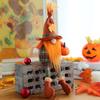 Halloween Transfronterizo Calabaza Naranja Escoba Bruja Espantapájaros Muñeca Sin Rostro Decoración Pata Larga Paja Venta al Mayoreo