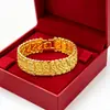 Pulseira de Relógio Masculina Larga Dourado Areia do Vietnã com Padrão de Dragão Dominador Joia Elegante de Alta Qualidade Item Popular Fonte de Atacado