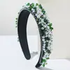 He Ming Industria Pesada Europea y Americana Diadema de Perlas Cosida a Mano Diadema de Perlas y Cristales Barrocos Accesorios para el Cabello de Gama Alta Pinzas para el Cabello