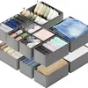Caja de Almacenamiento al por Mayor Transfronteriza No Tejida Calcetines Sujetador Ropa Interior Tipo Cajón Juego de Seis Piezas Caja de Almacenamiento Plegable Organizadora