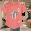 Chegada nova de verão, camiseta de manga curta para mulheres, nicho versátil retrô gola redonda retalhos novo estilo chinês, esconde a barriga, peça de sobreposição da moda ins top