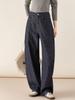 Jeans de Pierna Ancha Forma de Capullo Retro Azul de Algodón y Lino Xinge para Mujer 2025 Otoño Versión Estrecha Pantalones Banana Pantalones Hoces Antidesvanecimiento