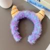 Nueva Diadema de Monstruo de Dibujos Animados en Bloques de Color para Mujer, Adecuada para Lavarse la Cara, Aplicarse Mascarillas Faciales, Diadema Antideslizante, Accesorio para el Cabello Lindo y Original