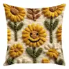 Funda de Cojín Acolchado para Sofá de Girasol Primavera y Verano Transfronteriza, Cojín Decorativo de Girasol, Nuevo Cojín de Felpa para Sala de Estar