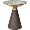 Mesa de Centro Redonda de Luxo Leve Moderna Simples Exquisita Mesa de Canto Doméstica Mesa Lateral de Sofá para Sala de Estar Mesa Redonda Pequena de Placa de Rocha Mesa Redonda Nórdica