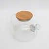 Tetera fría tetera de vidrio hecha a mano alta temperatura doméstica borosilicato resistente al calor tetera con filtro tetera hirviendo tapa de bambú