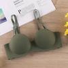 Sudeste Asiático Transfronterizo Ropa Interior Shumei Una Pieza Ropa Interior para Niña Color Caramelo Pecho Pequeño Levantar Engrosado Sin Aro de Acero