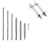 Aleación de titanio G23 barra de tongue nail de diente externo barra recta F136 grado de implante adorno de lengua pendiente de oreja joyería para perforaciones accesorios al por mayor