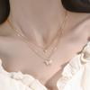 Collar para Mujer 2021 Nueva Llegada Lazo Cadena Clavícula Moda Pequeño y Compacto Novia Decorativo para Dos Personas Ins Suave