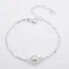 Comercio exterior europeo y americano, joyería transfronteriza, moda simple, pulsera de cadena de perlas de imitación, pulsera para dama