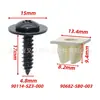 Kit de 20 Tornillos de Fijación con Hebilla de Goma para Revestimiento de Guardabarros y Deflector de Barro Universal para Coche