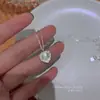 Collar colgante de plata de ley s925 con forma de concha, encantador, para mujer, diseño simple de verano, cadena para la clavícula niche de Instagram, Qixi 520