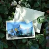 Tarjeta de felicitación de papel Loka pintada a mano de Nepal Montaña Nevada papel Loka hecho a mano 12 * 9cm 2 piezas
