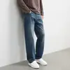 Pantalones Vaqueros Sueltos Fengshe para Hombre 2026 Estilo Nuevo Pantalones Otoño Pierna Ancha Lavado Azul Oscuro Pantalones Casuales para Hombre
