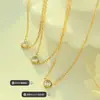 Estilo Ins Coreano de Moda Versátil Zircón Diamante Individual Colgante Lujo Accesible Cadena para Clavícula Acero de Titanio Collar Oro de 18K Joyería que no se decolora