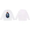 Suministro al por mayor de sudadera con cuello redondo de peso pesado de marca de moda de comercio exterior BAPE cabeza de mono, chaqueta de manga larga de tiburón, 13 sudaderas para hombre