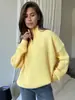 Amazon eBay Ropa de Mujer Primavera Otoño Nueva Capa Base Ropa Exterior Versátil Tejido Estilo Perezoso Cremallera Suelto Suéter
