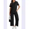 Traje Deportivo Casual para Mujer Primavera y Verano Amazon Nuevo Estilo Europeo y Americano Conjunto de Dos Piezas con Diseño de Bolsillo