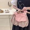 Conjunto de Verão para Meninas Bebê Elegante Infantil Personalizado Moderno Estilo Coreano Doce Renda Regata Alça Shorts Botão Quebrado