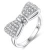 2018 comercio exterior Europa y Estados Unidos explosiones anillo blanco con lazo joyería de circón fabricantes joyería simple para damas venta al por mayor