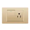 Enchufe estándar americano 15A Taiwán 110V Panel de interruptores estándar americano con fuente de alimentación de pared USB panel dorado doméstico americano
