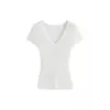 Top de punto rosa con cuello en V y manga corta para mujer, nueva colección de verano 2026, estilo coreano único y chic, top moderno que ciñe la cintura