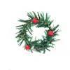 Anillo para Servilleta de Vid de Flores Navideñas Transfronterizo Alambre Guirnalda de Hojas Verdes Hebilla para Servilleta Ratán Verde Simulado Decoración de Mesa Hogar