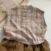 Camisas Ligeras de Verano para Niños 2026 Nuevo Estilo Estilo Bosque Camisas para Niñas Bebés Tops sin Mangas Modernos