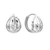 Prata esterlina S925 moda coreana zircônia facetada incrustada gota d'água brilhante brinco de argola brincos de personalidade estilo coreano atacado