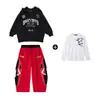 Roupas de Street Dance Infantil Estilo Hip Hop Conjunto com Estampa de Letras Roupas de Performance de Outono Hip Hop Moda Infantil Roupas da Moda