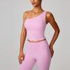 Chaleco de Yoga de Malla Transpirable con Hombro Descubierto para Mujer, Moldeador Deportivo de Secado Rápido para Correr y Fitness 8408