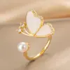 Anillo Exquisito Super Brillante de Circonita para Niñas, Lujo Accesible y Anillo de Apertura Ajustable de Gama Alta, Baño de Oro Real Simple
