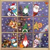 Pegatinas Navideñas Papá Noel Renos Copos de Nieve Pegatinas para Vidrio Bolas Colgantes Transfronterizas Muñeco de Nieve Feliz Navidad Pegatinas Estáticas