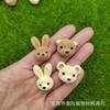 Nuevo estilo imitación tejido cabeza de oso conejo beige color café té con leche lámina de resina diy funda para teléfono accesorios para el cabello accesorios de joyería de resina