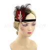 Nueva Diadema de Plumas Estilo Gatsby de los años 1920 con Borlas de Pedrería, Tocado para Actuaciones de Baile, Diadema de Fiesta para Mujer