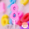 Azul Aniversário Infantil Digital Criativo Presente Confissão Decoração de Bolo Embalagem Colorida Número Roxo Atmosfera Vela