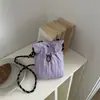 Comércio exterior artístico leve ao ar livre 2026 casual tecido porta-moedas dobrável estilo japonês bolsa de ombro crossbody plissada para celular
