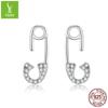 Charme de prata criativo novo platinado pino brincos europeu e americano personalidade clipe s925 brincos de prata BSE284