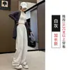 Nuevos Pantalones de Punto Nube Arroz Glutinoso para Primavera y Otoño Sueltos de Cintura Alta Caída Casual Pierna Ancha Perezosos Adelgazantes Pantalones Largos hasta el Suelo