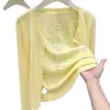 Elegante chal tejido de estilo femenino para mujer, corto y fino, cárdigan para proteger del sol, irradia una sensación de alta gama, para combinar con una falda de tirantes