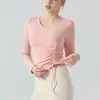 Tops de Yoga para Mulheres com Bojo, Roupas de Treino para Pilates, Roupas Esportivas de Manga Longa com Efeito Emagrecedor para Dança Moderna e Prática para Mulheres