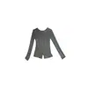 Cardigan fino de rayas blancas y negras con cuello redondo y manga larga para mujer Yuyi, nuevo diseño de principios de otoño 2026 CM260222