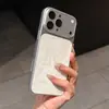 Adequado para iPhone 17 Pro Max, Transforma-se Instantaneamente em uma Capa de Celular com Textura de Couro Onda d'Água, Acabamento Fosco Galvanizado de Prata, Cobertura Total para Apple 16, Transfronteiriço