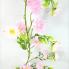 Simulación de Margarita Girasol Enredadera Flor Artificial Planta Verde Interior Techo Tubería de Aire Acondicionado Envuelto Arco de Boda Decoración Mayoreo
