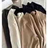 Capa base esencial para principios de primavera: Camiseta Básica Versátil de Manga Larga de Algodón para Mujer con Cuello Redondo, Adecuada para Usar en Capas y Uso a Largo Plazo