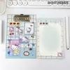 Bloc de notas adhesivas con clip A6 de gatito de dibujos animados, página de colores, bloc de papel para rascar, portátil para recordar cosas, cuaderno de mensajes