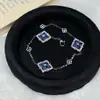 Bucci Trevo de Quatro Folhas Azul Médio Escovado Italiano Terno Peter Colar Pulseira Estilo Palácio Retrô Joias de Mão de Luxo Acessível