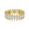 Anillo de Plata Shi Talin s925 para Mujer Princesa Polvo Diamante Cuadrado Amor Zircón Filas Diamante Apilado con Anillo de Plata Joyería